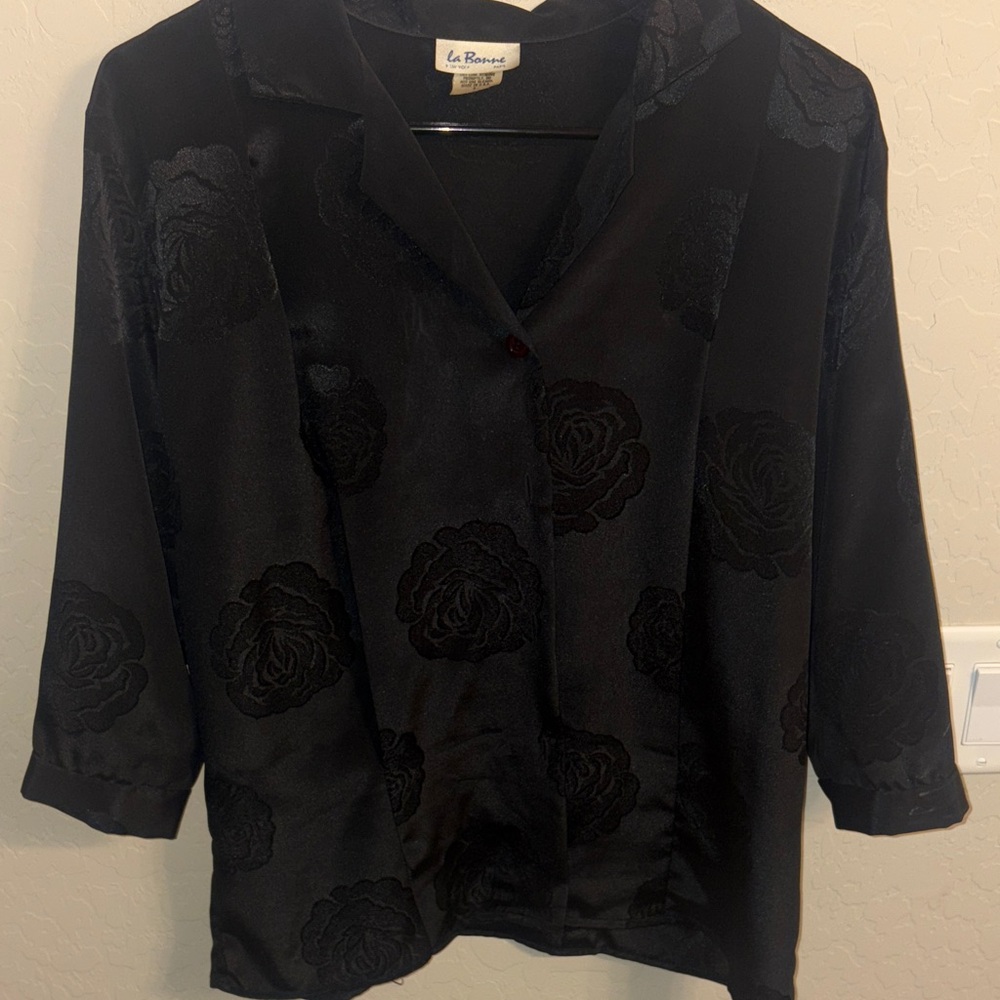 Black Floral Women's Top